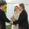 BONES: Max (guest star Ryan O'Neal, R) gives away the bride at Brennan (Emily Deschanel, C) and Booth's (David Boreanaz, L) wedding in the &quot;The Woman in White&quot; episode of BONES airing Monday, Oct. 21 (8:00-9:00 PM ET/PT) on FOX.  &#xa9;2013 Fox Broadcasting Co.  Cr:  Ray Mickshaw/FOX
