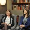 BONES:  Brennan (Emily Deschanel, R) appears in a television interview with a rival author (guest star Nora Dunn, L) who she has little respect for in the &quot;The Dude in the Dam&quot; episode of BONES airing Monday, Nov. 11 (8:00-900 PM ET/PT) on FOX.  &#xa9;2013 Fox Broadcasting Company.  Cr:  Ray Mickshaw/FOX