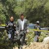 BONES:  Brennan (Emily Deschanel, L) and Booth (David Boreanaz, R) investigate remains found in a beaver dam in the "The Dude in the Dam" episode of BONES airing Monday, Nov. 11 (8:00-900 PM ET/PT) on FOX.  ©2013 Fox Broadcasting Company.  Cr:  Ray Mickshaw/FOX