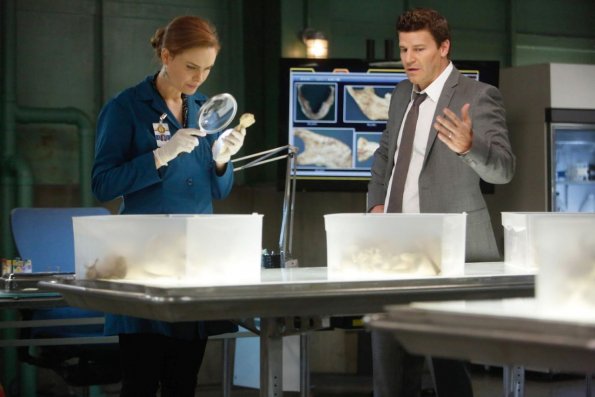 BONES:  Booth (David Boreanaz, R) is worried about Brennan's (Emily Deschanel, L) obsession with finding a possible serial killer in the &quot;The Ghost in the Killer&quot; episode of BONES airing Friday, Jan. 10 (8:00-9:00 PM ET/PT) on FOX. &#xa9;2013 Fox Broadcasting Co.  Cr:  Jordin Althaus/FOX