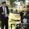 BONES: Brennan (Emily Deschanel, R) and Booth (David Boreanaz, L) discuss remains found in a swamp in the &quot;The Cold in the Case&quot; episode of BONES airing Friday, April 14 (8:00-9:00 PM ET/PT) on FOX. &#xa9;2014 Fox Broadcasting Co. Cr: Ray Mickshaw/FOX