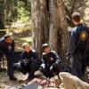 BONES: L-R:  The Jeffersonian team, Dr. Clark Edison (guest star Eugene Byrd), Brennan (Emily Deschanel), Cam (Tamara Taylor), Hodgins (TJ Thyne) and Booth (David Boreanaz) investigate the death of the daughter of a wealthy family whose remains were found in a national park in the &quot;The Nail in the Coffin&quot; episode of BONES airing Monday, April 21 (8:00-9:00 PM ET/PT) on FOX. &#xa9;2014 Fox Broadcasting Co. Cr: Patrick McElhenney/FOX