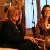BONES:  When Brennan (Emily Deschanel, R) works a case in Los Angeles, she takes a break for an interview about one of her books which is being made into a film and which will be directed by Penny Marshall (guest-starring as herself) in the BONES episode "The Woman at the Airport" airing on its new day and new time Wednesday, Jan 25 (9:00-10:00 PM ET/PT) on FOX.  ©2005 Fox Broadcasting Co.  Cr:  Carin Baer/FOX