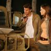 BONES:  Brennan (Emily Deschanel, R) and Booth (David Boreanaz, L) investigate the murder of Angela's boyfriend in the BONES episode "A Skull in the Desert" airing Wednesday, March 29 (8:00-9:00 PM ET/PT) on FOX.  ©2006 Fox Broadcasting Co.  Cr:  Isabella Vosmikova/FOX