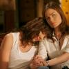 BONES:  Brennan (Emily Deschanel, R) comforts Angela (Michaela Conlin, L)
when her boyfriend is murdered in the BONES episode "A Skull in the Desert" airing Wednesday, March 29 (8:00-9:00 PM ET/PT) on FOX.