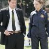 BONES:  Booth (David Boreanaz, L) and Brennan (Emily Deschanel, R) investigate a murder scene in Arlington Cemetery in the BONES episode "The Soldier on the Grave" airing Wednesday, May 10 (8:00-9:00 PM ET/PT) on FOX.  ©2006 Fox Broadcasting Co.  Cr:  Carin Baer/FOX