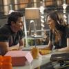 BONES:  Booth (David Boreanaz, L) and Brennan (Emily Deschanel, R) reflect on their investigation of the death of a child beauty pageant star in the BONES episode "The Girl with the Curl" airing Wednesday, Nov. 1 (8:00-9:00 PM ET/PT) on FOX.  ©2006 Fox Broadcasting Co.  Cr:  Carin Baer/FOX