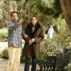 BONES:   During a rehearsal, David Duchovny (L) directs Emily Deschanel (R) as Dr. Temperance Brennan in the BONES episode "Judas on a Pole" airing Wednesday, Dec. 13 (8:00-9:00 PM ET/PT) on FOX.  