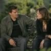 BONES:  Booth (David Boreanaz, L) comforts Brennan (Emily Deschanel, R) in the BONES episode "Judas on a Pole" airing Wednesday, Dec. 13 (8:00-9:00 PM ET/PT) on FOX.  ©2006 Fox Broadcasting Co.  Cr:  Isabella Vosmikova/FOX