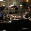 BONES:  Booth (David Boreanaz, R) is still working out his issues with the FBI appointed therapist (guest star Stephen Fry, L) in the BONES episode "Man in the Mansion" airing Wednesday, Feb. 7 (8:00-9:00 PM ET/PT) on FOX.  ©2006 Fox Broadcasting Co.  Cr:  Isabella Vosmikova/FOX