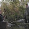 BONES:  Booth (David Boreanaz, C) and Brennan (Emily Deschanel, R) investigate a crime scene where the skin of a woman is found but her bones are missing in the BONES episode "The Boneless Bride in the River" airing Wednesday, March 21 (8:00-9:00 PM ET/PT) on FOX.  Also pictured:  Eric Stonestreet (L).  ©2007 Fox Broadcasting Co.  Cr:  Carin Baer/FOX