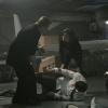 BONES:  Brennan (Emily Deschanel, R) and her father Max (guest star Ryan O'Neal, L) find Booth (David Boreanaz, C) after he is ambushed by murderers in the BONES episode "The Killer in Concrete" airing Wednesday, April 4 (8:00-9:00 PM ET/PT) on FOX.  ©2007 Fox Broadcasting Co.  Cr:  Isabella Vosmikova/FOX