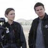 BONES:  Brennan (Emily Deschanel, L) and Booth (David Boreanaz, R) investigate remains that have been found in an open field in the BONES episode "Spaceman in a Crater" airing Wednesday, May 2 (8:00-9:00 PM ET/PT) on FOX.  