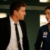 BONES:  Booth (David Boreanaz, L) and Brennan (Emily Deschanel, R) investigate a body that is found in a pond with the head missing in the BONES episode &quot;The Perfect Pieces in the Purple Pond&quot; airing Wednesday, Sept. 24 (8:00-9:00 PM ET/PT) on FOX.  &copy;2008 Fox Broadcasting Co.  Cr:  Greg Gayne/FOX