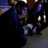BONES:  Brennan (Emily Deschanel, R) looks for traces of blood in an office building where remains of an employee are found in an elevator shaft in the BONES episode &quot;The Crank in the Shaft&quot; airing Wednesday, Oct. 1 (8:00-9:00 PM ET/PT) on FOX.  Also pictured:  David Greenman (L).  &copy;2008 Fox Broadcasting Co.  Cr:  Greg Gayne/FOX