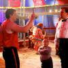 BONES:  Booth (David Boreanaz, L) reveals to Ringmaster Henry Simon (guest star Andy Richter, R) and his assistant Lavalle (Ed Gale, C) that he and Brennan have been working undercover in the BONES episode &quot;Double Trouble in the Panhandle&quot; premiering in its new time period Thursday, Jan. 15 (8:00-9:00 PM ET/PT) on FOX.  &copy;2008 Fox Broadcasting Co.  Cr:  Greg Gayne/FOX