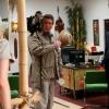 BONES:  When Booth (David Boreanaz, second from R) and Brennan (Emily Deschanel, R) investigate the murder of a car salesman, they question the owner of the car dealership (Stoney Westmoreland, C) and his pet monkey &quot;Bananas&quot; in the BONES episode &quot;The Bones That Foam&quot; airing Thursday, March 12 (8:00-9:00 PM ET/PT) on FOX.  (Episode directed by David Boreanaz) &#xa9;2009 Fox Broadcasting Co.  Cr:  Greg Gayne/FOX