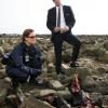 BONES:  Booth (David Boreanaz, R) and Brennan (Emily Deschanel, L) investigate a body found under a bridge in the BONES episode &quot;The Bones That Foam&quot; airing Thursday, March 12 (8:00-9:00 PM ET/PT) on FOX.  (Episode directed by David Boreanaz).  &#xa9;2009 Fox Broadcasting Co.  Cr:  Greg Gayne/FOX