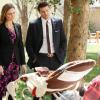 BONES:  Brennan (Emily Deschanel, L) and Booth (David Boreanaz, R) question the wife of a wine critic when a decomposed body is found at a vineyard in the BONES episode &quot;The Critic in the Cabernet&quot; airing Thursday, May 7 (8:00-9:00 PM ET/PT) on FOX.  &#xa9;2009 Fox Broadcasting Co.  Cr:  Richard Foreman/FOX