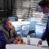 BONES: In an episode with a twist, Booth (David Boreanaz, R) questions Brennan's father Max (guest star Ryan O'Neal, L) about his possible involvement in a murder in the BONES season finale episode &quot;The End in the Beginning&quot; airing Thursday, May 14 (8:00-9:00 PM ET/PT) on FOX.  &#xa9;2009 Fox Broadcasting Co.  Cr:  Greg Gayne/FOX