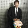 BONES:  Stewie Griffin (bottom), FAMILY GUY's diabolically clever baby, makes a surprise appearance and offers Booth (David Boreanaz, top) some advice in his inimitable style in &quot;The Critic in the Cabernet&quot; episode of BONES airing Thursday, May 7 (8:00-9:00 PM ET/PT) on FOX.  &#xa9;2009 Fox Broadcasting Co.  Cr:  FOX