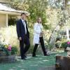 BONES:  Brennan (Emily Deschanel, R) and Booth (David Boreanaz, L) visit the family of an young man whose body was found dismembered along a train track in the BONES episode &quot;The Plain in the Prodigy&quot; airing Thursday, Oct. 1 (8:00-9:00 PM ET/PT) on FOX.  &#xa9;2009 Fox Broadcasting Co.  Cr:  Greg Gayne/FOX