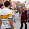BONES:  Brennan (Emily Deschanel, second from R) and Booth (David Boreanaz, R) investigate a local chicken factory when the body of of a chicken farmer is found mutilated on a river bank in the BONES episode &quot;The Tough Man in the Tender Chicken&quot; airing Thursday, Nov. 5 (8:00-9:00 PM ET/PT) on FOX.  &#xa9;2009 Fox Broadcasting Co.  Cr:  Greg Gayne/FOX