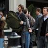 BONES:  Hodgins (TJ Thyne, R) and Jeffersonian intern Colin Fisher (Joel David Moore, L) camp out for tickets to the premiere of the new James Cameron film "Avatar" in the BONES episode "The Gamer in the Grease" airing Thursday, Dec. 3 (8:00-9:00 PM ET/PT) on FOX.  Also pictured:  Kaylee Defer (R).  ©2009 Fox Broadcasting Co.  Cr:  Greg Gayne/FOX
