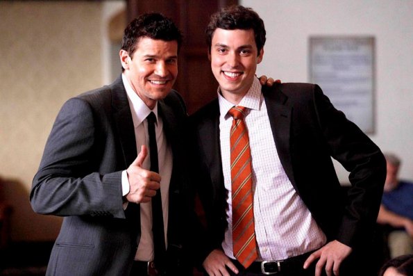 BONES: Behind the Scenes: David Boreanaz and John Francis Daley mug for the camera during production on the BONES episode "The Devil in the Details" airing Thursday, Feb. 4 (8:00-9:00 PM ET/PT) on FOX. ©2010 Fox Broadcasting Co. Cr: Greg Gayne/FOX BONES: Behind the Scenes: David Boreanaz and John Francis Daley mug for the camera during production on the BONES episode "The Devil in the Details" airing Thursday, Feb. 4 (8:00-9:00 PM ET/PT) on FOX. ©2010 Fox Broadcasting Co. Cr: Greg Gayne/FOX