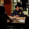 BONES:  Brennan and Booth interview McKenna Grant (guest star Clea Duvall), a subway worker who they believe is involved with the case in the BONES episode &quot;The Bones on the Blue Line&quot; airing Thursday, April 1 (8:00-9:00 PM ET/PT) on FOX.  &#xa9;2010 Fox Broadcasting Co.  Cr:  Greg Gayne/FOX