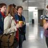 BONES:  L-R:  Zack (guest star Eric Millegan), Brennan (Emily Deschanel), Hodgins (TJ Thyne) and Angela (Michaela Conlin) work on their first case with the FBI in the milestone 100th episode of BONES, which takes viewers back in time six years .  The BONES 100th episode &quot;The Parts in the Sum of the Whole&quot; airs Thursday, April 8 (8:00-9:00 PM ET/PT) on FOX.
&#xa9;2010 Fox Broadcasting Co.  Cr:  Greg Gayne/FOX