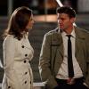 BONES:  Brennan (Emily Deschanel, L) and Booth (David Boreanaz, R)  in the milestone 100th episode of BONES that takes viewers back in time six years as Brennan and Booth recount to Dr. Lance Sweets the first case they worked on together.   The BONES 100th episode &quot;The Parts in the Sum of the Whole&quot; airs Thursday, April 8 (8:00-9:00 PM ET/PT) on FOX.  &#xa9;2010 Fox Broadcasting Co.  Cr:  Greg Gayne/FOX
