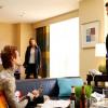 BONES:  When Brennan (Emily Deschanel, C) and Booth (David Boreanaz, R) investigate the death of a rich adventure seeker, they are led to a rock-and-roll fantasy camp and a potential suspect (guest star Josh Todd, L) in the BONES episode &quot;The Rocker in the Rinse Cycle&quot; airing Thursday, April 29 (8:00-9:00 PM ET/PT) on FOX.  &#xa9;2010 Fox Broadcasting Co.  Cr:  Greg Gayne/FOX