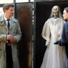 BONES:   Booth (David Boreanaz, L) and Brennan (Emily Deschanel, R) examine a skeleton found at the scene of a fire in the BONES episode &quot;The Witch in the Wardrobe&quot; airing Thursday, May 6 (8:00-9:00 PM ET/PT) on FOX.  &#xa9;2010 Fox Broadcasting Co.  Cr:  Greg Gayne/FOX