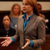BONES:  Heather Taffet (guest star Deirdre Lovejoy) represents herself during the Gravedigger trial in the BONES episode &quot;The Boy with the Answer&quot; airing Thursday, May 13 (8:00-9:00 PM ET/PT) on Fox.  &#xa9;2010 Fox Broadcasting Co.  Cr:  Greg Gayne/FOX
