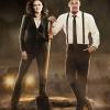 BONES: Emily Deschanel as Dr. Temperance Brennan (L) and David Boreanaz as FBI Special Agent Seeley Booth (R). The fifth season of BONES premieres Thursday, Sept. 17 (8:00-9:00 PM ET/PT) on FOX. ©2009 Fox Broadcasting Co. Cr: Brian Bowen Smith/FOX