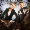 BONES: Emily Deschanel as Dr. Temperance Brennan (L) and David Boreanaz as FBI Special Agent Seeley Booth (R). The fifth season of BONES premieres Thursday, Sept. 17 (8:00-9:00 PM ET/PT) on FOX. ©2009 Fox Broadcasting Co. Cr: Brian Bowen Smith/FOX