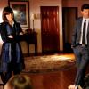 BONES:  Brennan (Emily Deschanel, L) and Booth (David Boreanaz, R) interrogate the three wives of a victim found in a cornfield in &quot;The Sin in the Sisterhood&quot; episode of BONES airing Thursday, Feb. 3 (9:00-10:00 PM ET/PT) on FOX.  &#xa9;2011 Fox Broadcasting Co.  Cr:  Ray Mickshaw/FOX