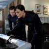 BONES:  Brennan (Emily Deschanel, R) and Hodgins (TJ Thyne, L) investigate the remains of a wedding planner found in her home tanning bed in "The Bikini in the Soup" episode of BONES airing Thursday, Feb. 17 (9:00-10:00 PM ET/PT) on FOX.  ©2011 Fox Broadcasting Co.  Cr:  Ray Mickshaw/FOX