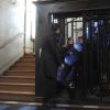 BONES:  Booth (David Boreanaz, R) enlists Brennan (Emily Deschanel, C) and Sweets (John Francis Daley, L) to help him move stadium seats into his apartment in "The Blackout in the Blizzard" episode of BONES airing Thursday, March 17 (9:00-10:00 PM ET/PT) on FOX.  ©2011 Fox Broadcasting Company.  Cr:  Richard Foreman/FOX