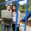 BONES:  Hodgins (TJ Thyne, L) and Angela (Michaela Conlin, R) investigate a newly built community center playground for clues to their current case in the &quot;Pinocchio in the Planter&quot; episode of BONES airing Thursday, April 28 (9:00-10:00 PM ET/PT) on FOX.  &#xa9;2011 Fox Broadcasting Co.  Cr:  Ray Mickshaw/FOX