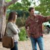 BONES:  Brennan (Emily Deschanel, L) and Booth enlist the help of Walter Sherman (guest star Geoff Stults, R), a professional locator, in  the &quot;Finder&quot; episode of BONES airing Thursday, April 21 (9:00-10:00 PM ET/PT) on FOX.  &#xa9;2011 Fox Broadcasting Co.  Cr:  Glenn Watson/FOX