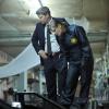 BONES:  Brennan (Emily Deschanel, R) and Booth (David Boreanaz, L) investigate remains found in a pinsetter at a bowling alley in &quot;The Change in the Game&quot; season finale episode of BONES airing Thursday, May 19 (9:00-10:00 PM ET/PT) on FOX.  &#xa9;2011 Fox Broadcasting Co.  Cr:  Ray Mickshaw/FOX