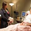 BONES:  Brennan (Emily Deschanel, L) visits with Angela (Michaela Conlin, R) after she has given birth in &quot;The Change in the Game&quot; season finale episode of BONES airing Thursday, May 19 (9:00-10:00 PM ET/PT) on FOX.  &#xa9;2011 Fox Broadcasting Co.  Cr:  Adam Taylor/FOX