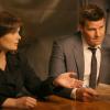 BONES:  Brennan (Emily Deschanel, L) and Booth (David Boreanaz, R) interview suspects after they attend the Gluttony Games, an eating contest, in &quot;The Hot Dog in the Competition&quot; episode of BONES airing Thursday, Nov. 10 (9:00-10:00 PM ET/PT) on FOX.  &#xa9;2011 Fox Broadcasting Co.  Cr:  Patrick McElhenney/FOX
