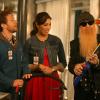 BONES:  Angela (Michaela Conlin, C) and Hodgins (TJ Thyne, L) are surprised by the gift Angela's father Billy F. Gibbons (as himself, R) brings for their infant son in &quot;The Twist in the Twister&quot; episode of BONES airing Thursday, Dec. 8 (9:00-10:00 PM ET/PT) on FOX.  &#xa9;2011 Fox Broadcasting Co.  Cr:  Patrick McElhenney/FOX