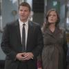 BONES:  Brennan (Emily Deschanel, R) and Booth (David Boreanaz, L) investigate a murder that took place in a prison in &quot;The Prisoner in the Pipe&quot; Spring Premiere episode of BONES airing Monday, April 2 (8:00-9:00 PM ET/PT) on FOX.  &#xa9;2012 Fox Broadcasting Co.  Cr:  Patrick McElhenney/FOX