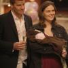 BONES:  Brennan (Emily Deschanel, R) and Booth (David Boreanaz, L) return home with their new baby in &quot;The Prisoner in the Pipe&quot; Spring Premiere episode of BONES airing Monday, April 2 (8:00-9:00 PM ET/PT) on FOX.  &#xa9;2012 Fox Broadcasting Co.  Cr:  Patrick McElhenney/FOX
