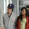 BONES:  Cam's daughter Michelle (guest star Tiffany Hines, R) starts a romance with Jeffersonian intern Finn Abernathy (guest star Luke Kleintank, L) in the &quot;The Bump in the Road&quot; episode of BONES airing Monday, April 9 (8:00-9:00 PM ET/PT) on FOX.  &#xa9;2012 Fox Broadcasting Co.  Cr:  Ray Mickshaw/FOX
