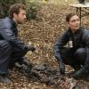 BONES:  Brennan (Emily Deschanel, R) and Hodgins (TJ Thyne, L)  investigate a murder linked to a century-old family feud in the &quot;The Family in the Feud&quot; episode of BONES airing Monday, April 30 (8:00-9:00 PM ET/PT) on FOX.  &#xa9;2012 Fox Broadcasting Co.  Cr:  Patrick McElhenney/Fox